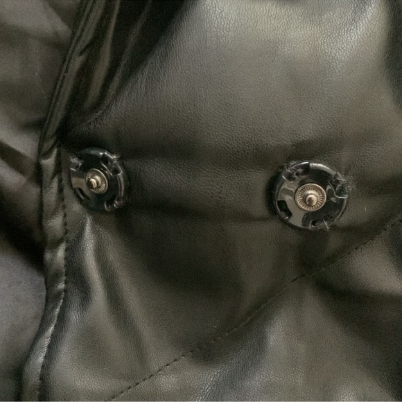 BLANK NYC The Love Doctor Black Vegan Faux Leather Puffer Coat Jacket Medium NWT - Picture 15 of 15